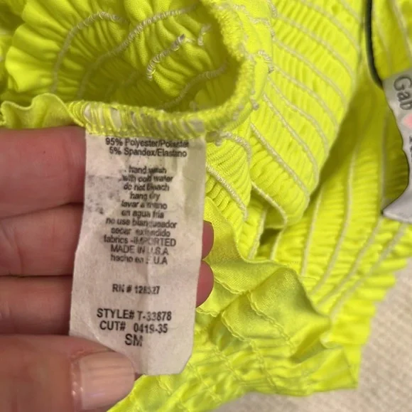NWT Gab Kate smocked yellow tube top - Picture 6 of 6